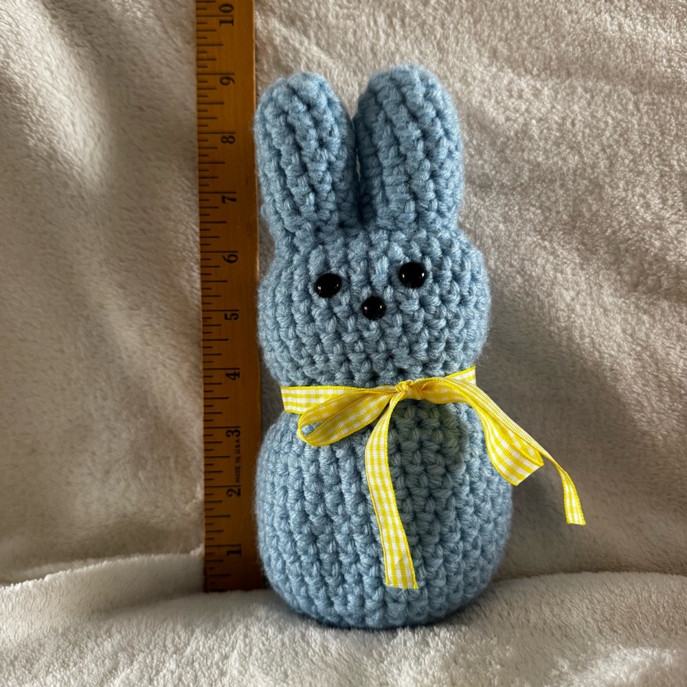 Hand crafted blue peep bunny